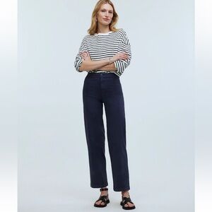 Madewell Emmett Wide-Leg Crop Pant: Welt Pocket Edition in Ink